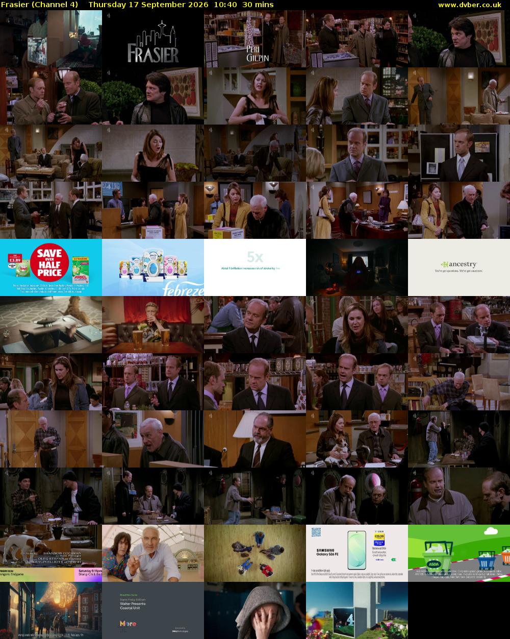 Frasier (Channel 4) Thursday 17 September 2026 10:40 - 11:10