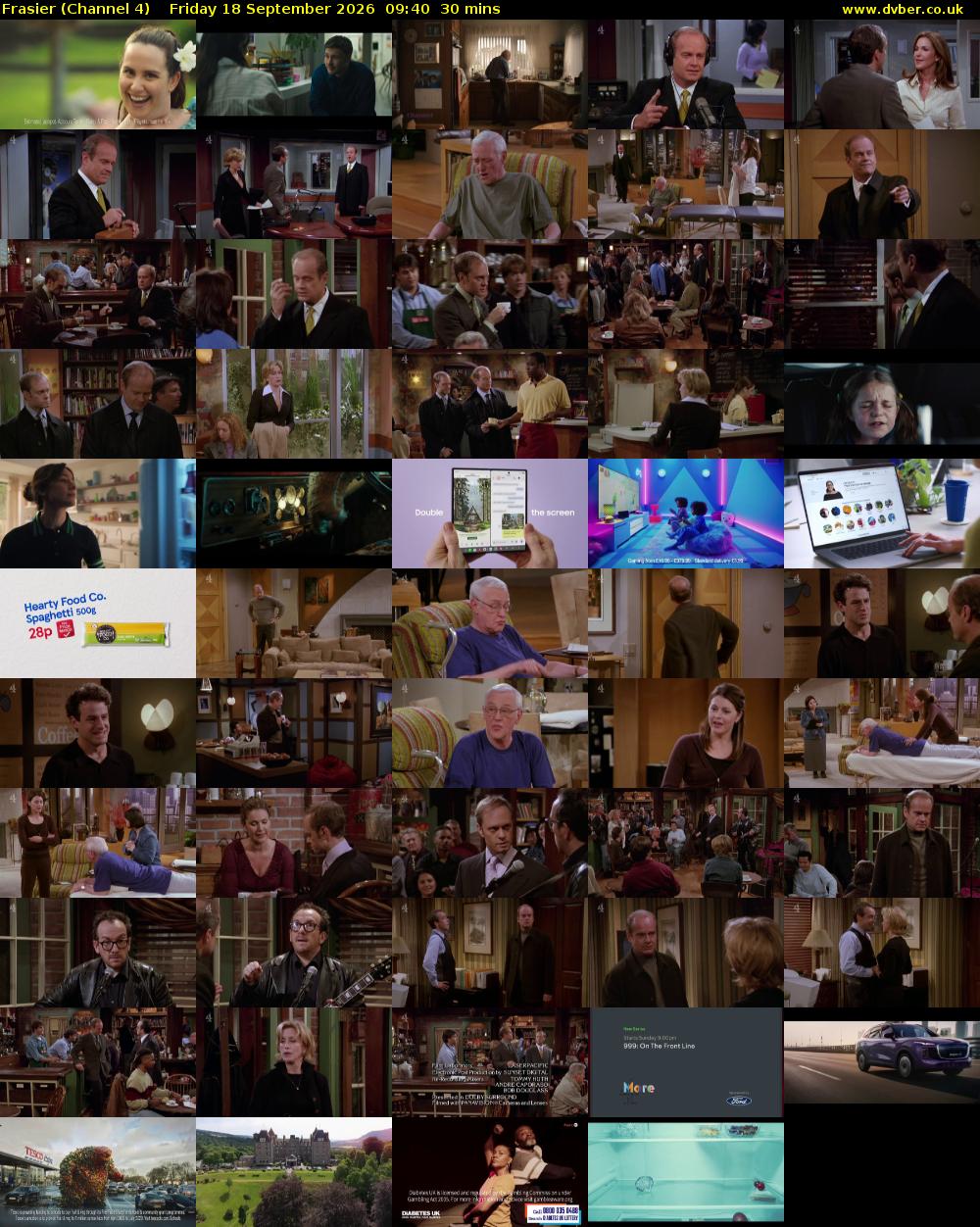 Frasier (Channel 4) Friday 18 September 2026 09:40 - 10:10