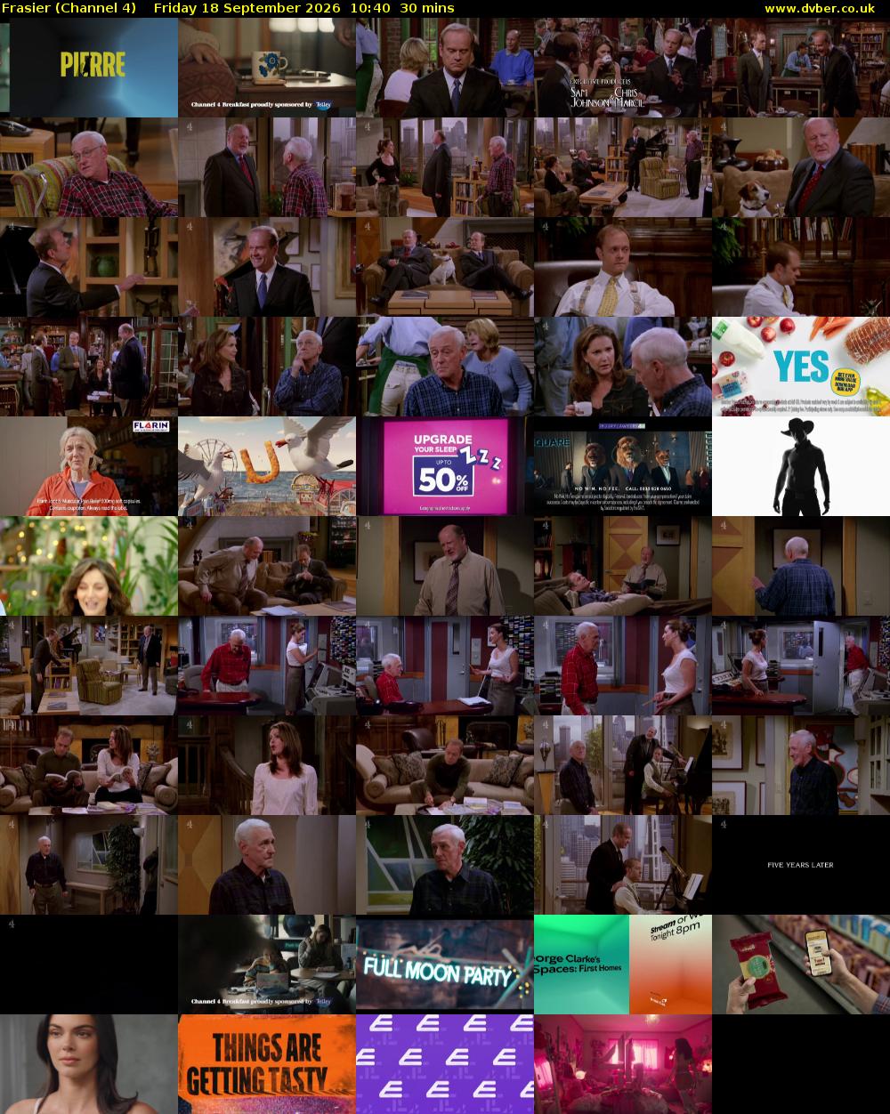 Frasier (Channel 4) Friday 18 September 2026 10:40 - 11:10