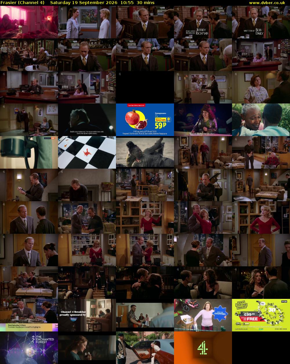 Frasier (Channel 4) Saturday 19 September 2026 10:55 - 11:25