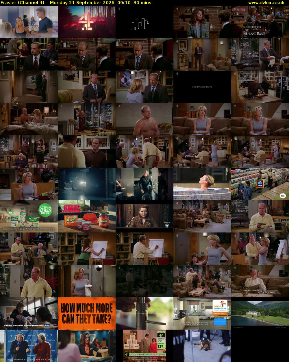 Frasier (Channel 4) Monday 21 September 2026 09:10 - 09:40