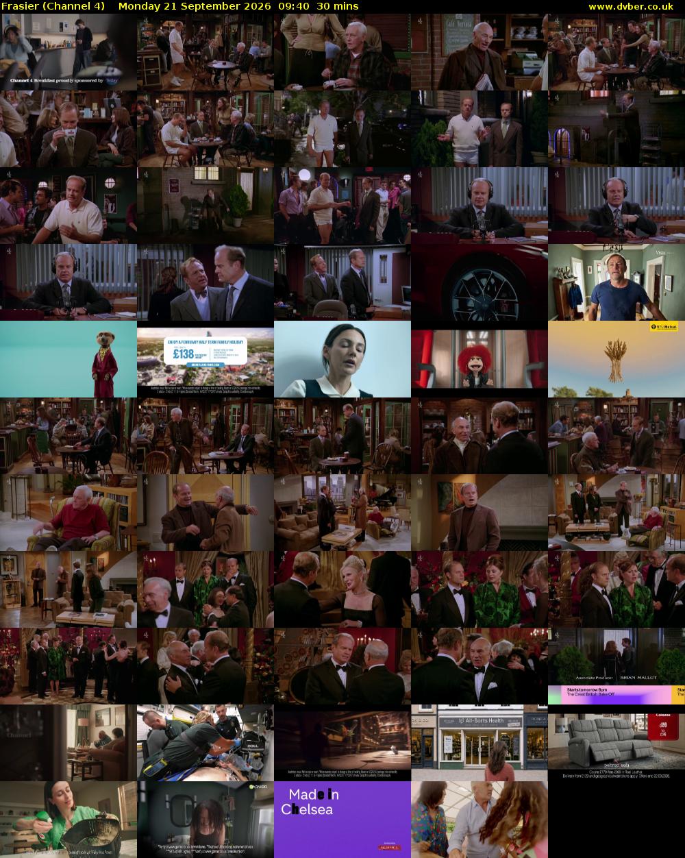 Frasier (Channel 4) Monday 21 September 2026 09:40 - 10:10