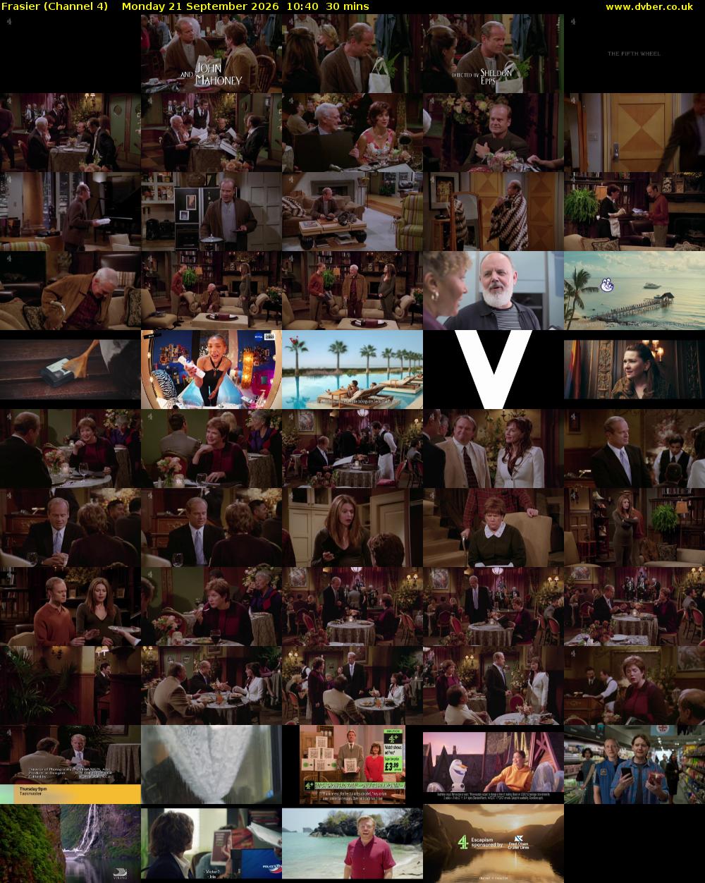 Frasier (Channel 4) Monday 21 September 2026 10:40 - 11:10