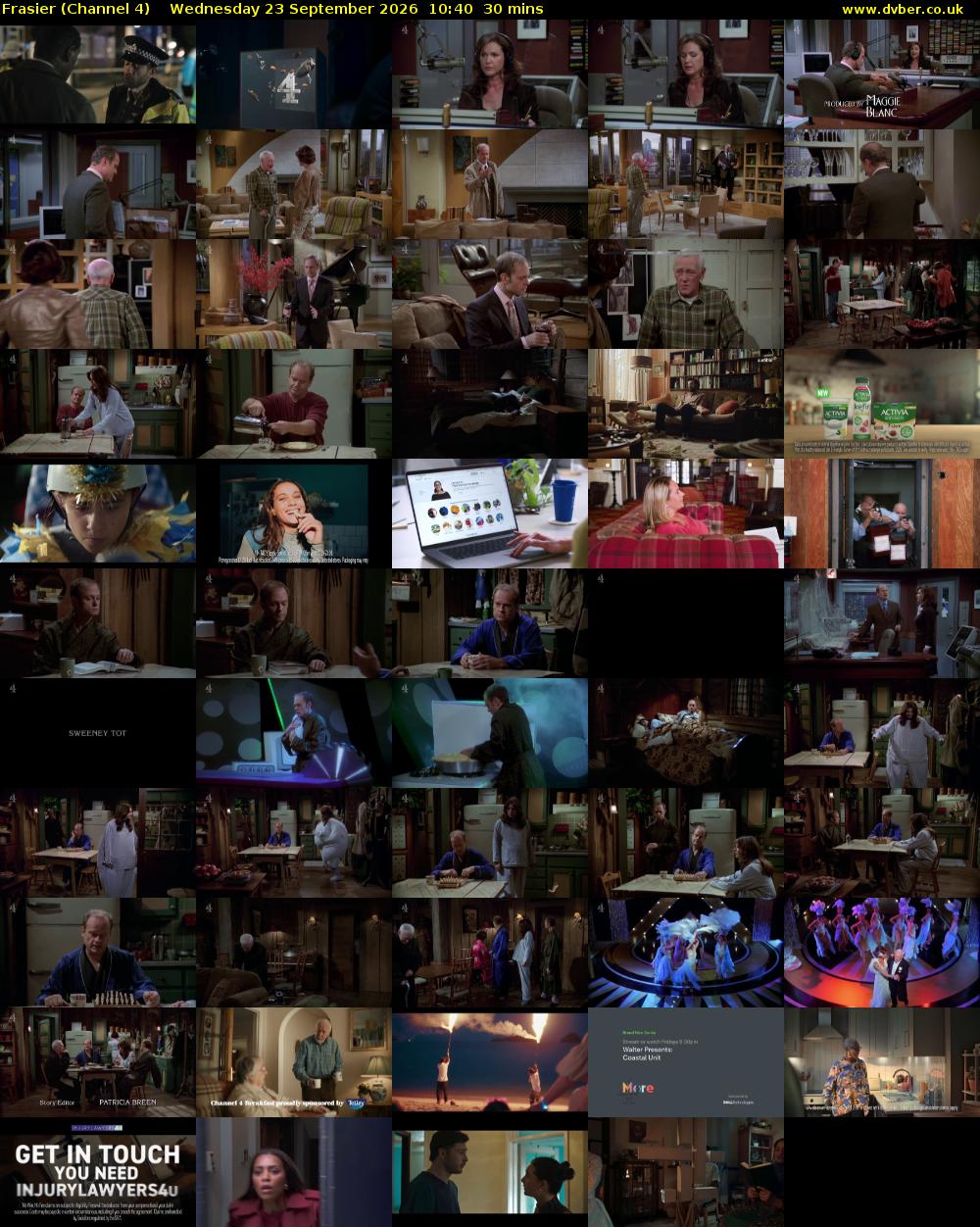 Frasier (Channel 4) Wednesday 23 September 2026 10:40 - 11:10