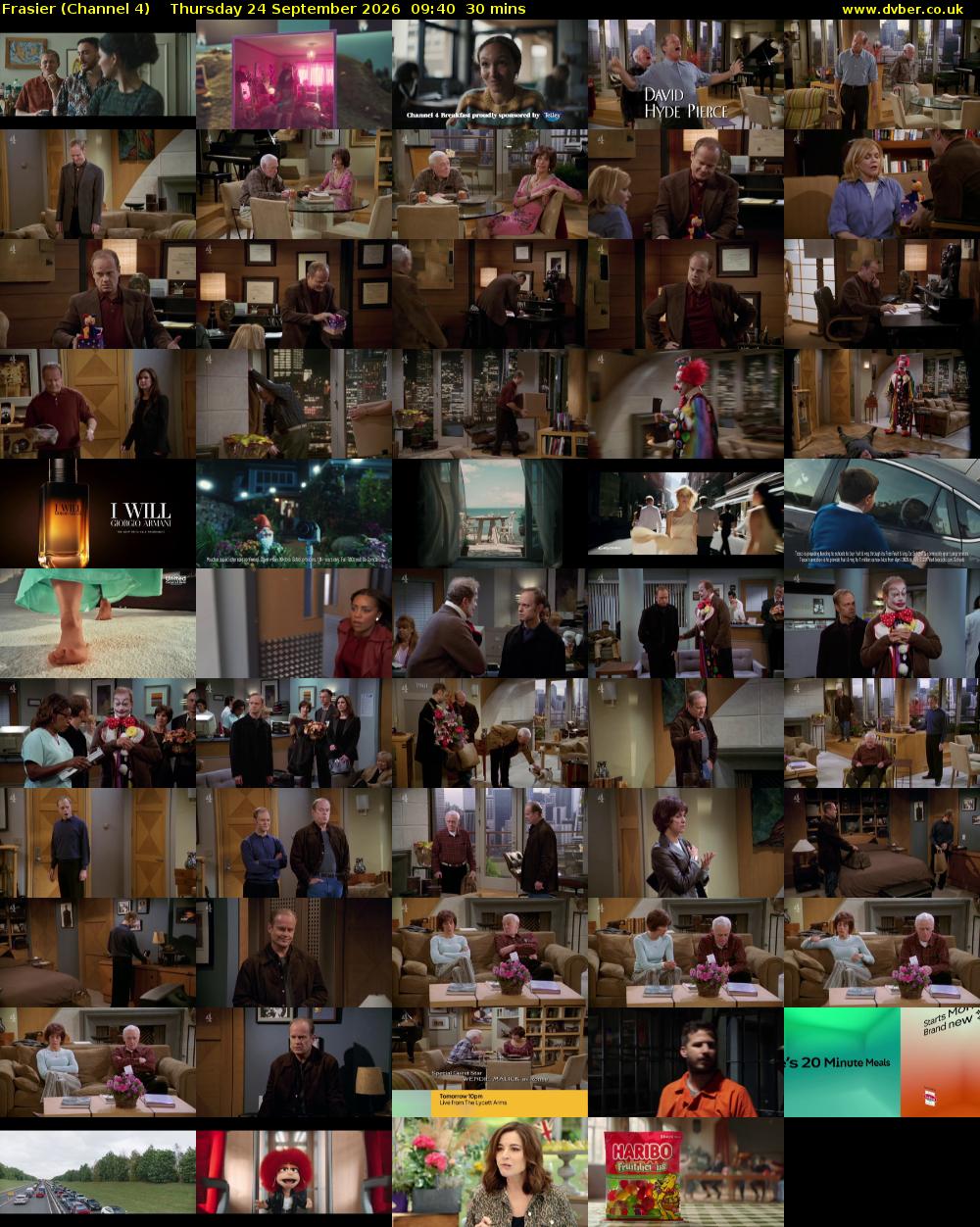 Frasier (Channel 4) Thursday 24 September 2026 09:40 - 10:10