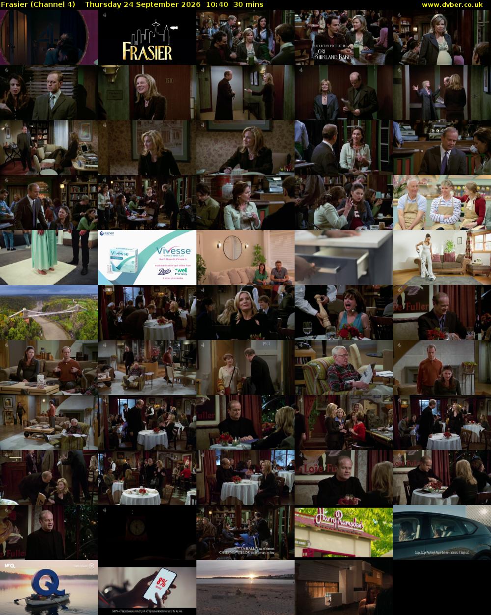 Frasier (Channel 4) Thursday 24 September 2026 10:40 - 11:10