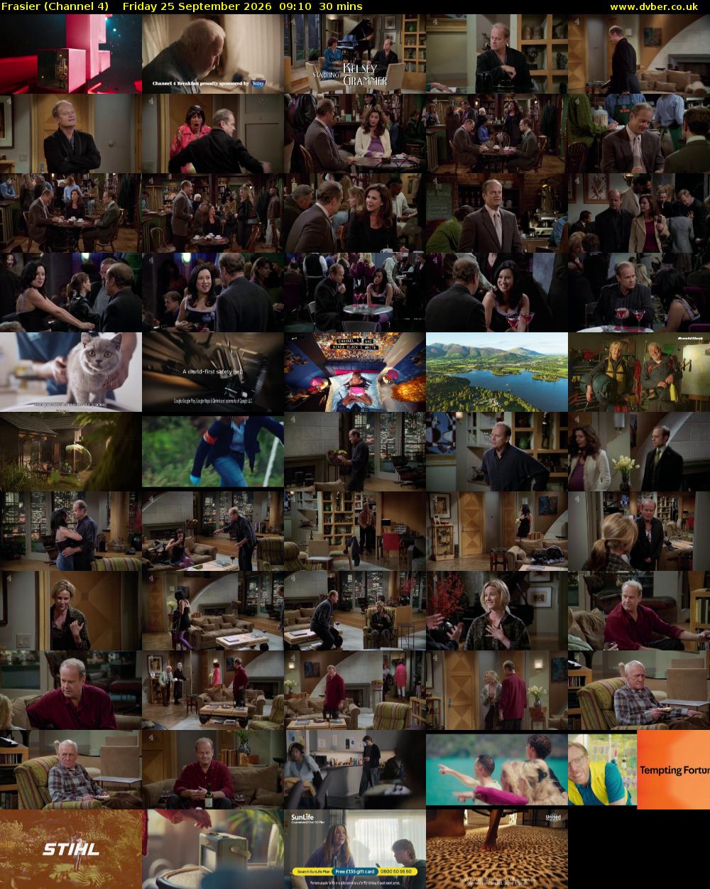 Frasier (Channel 4) Friday 25 September 2026 09:10 - 09:40
