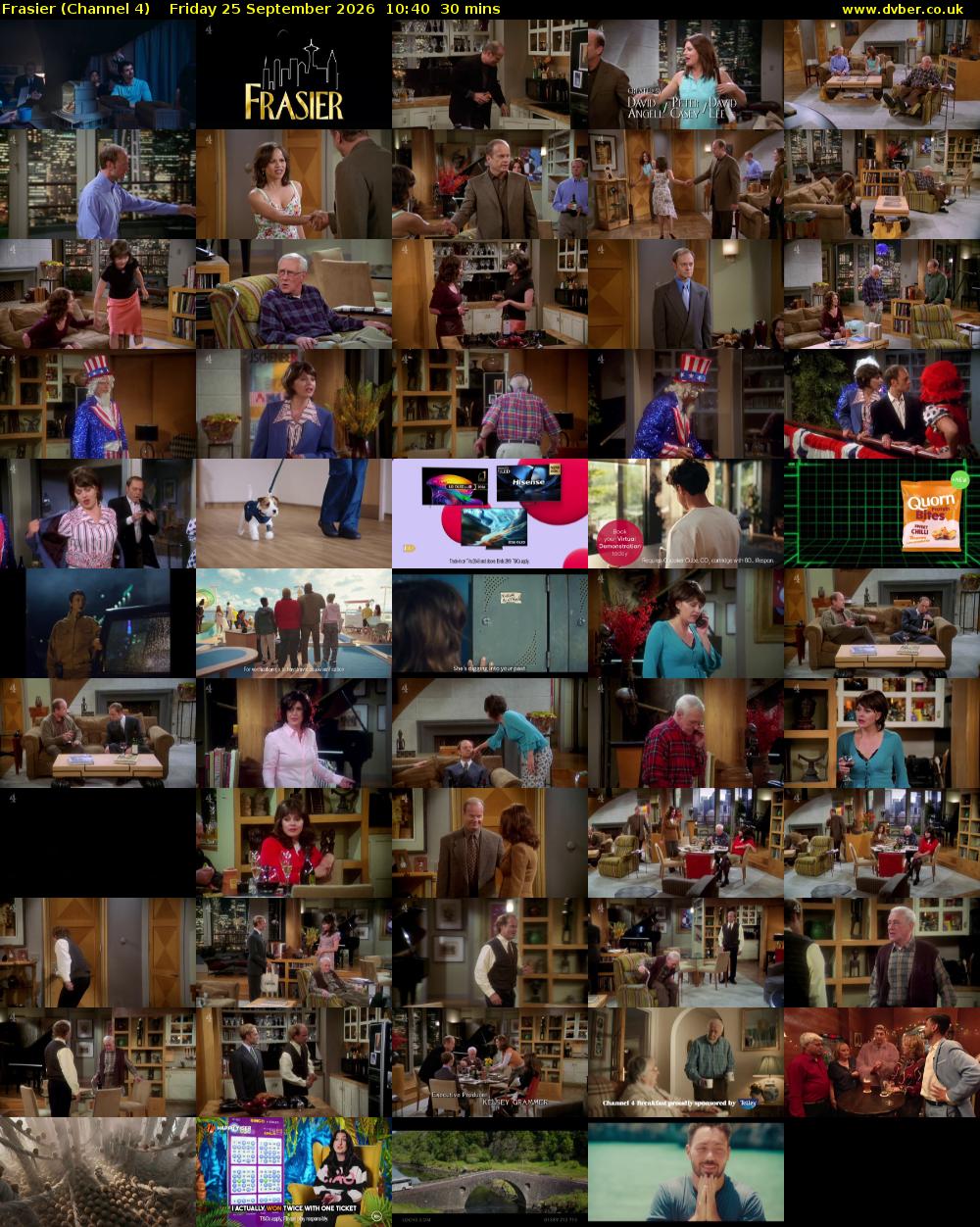 Frasier (Channel 4) Friday 25 September 2026 10:40 - 11:10