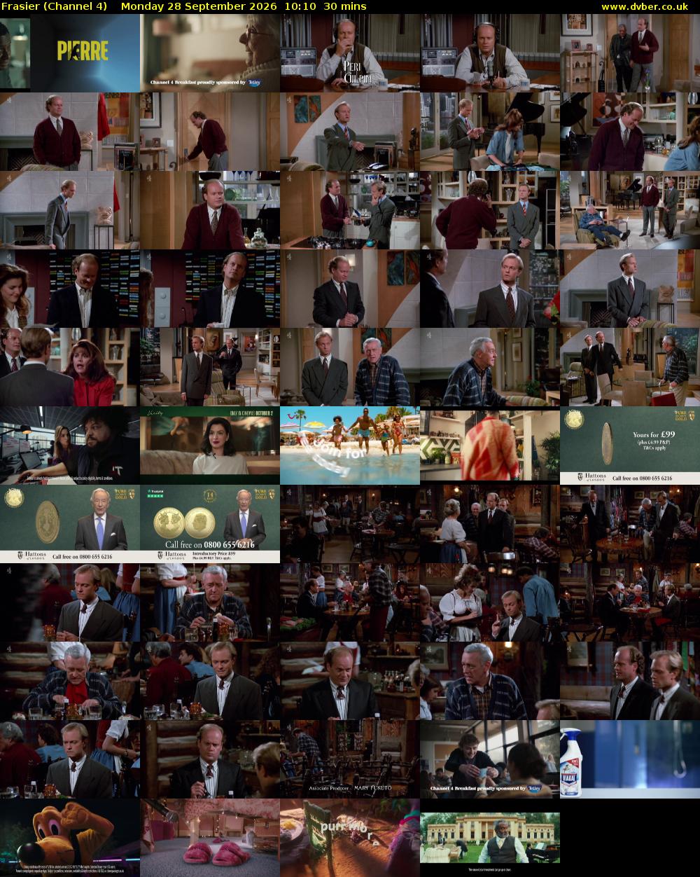 Frasier (Channel 4) Monday 28 September 2026 10:10 - 10:40