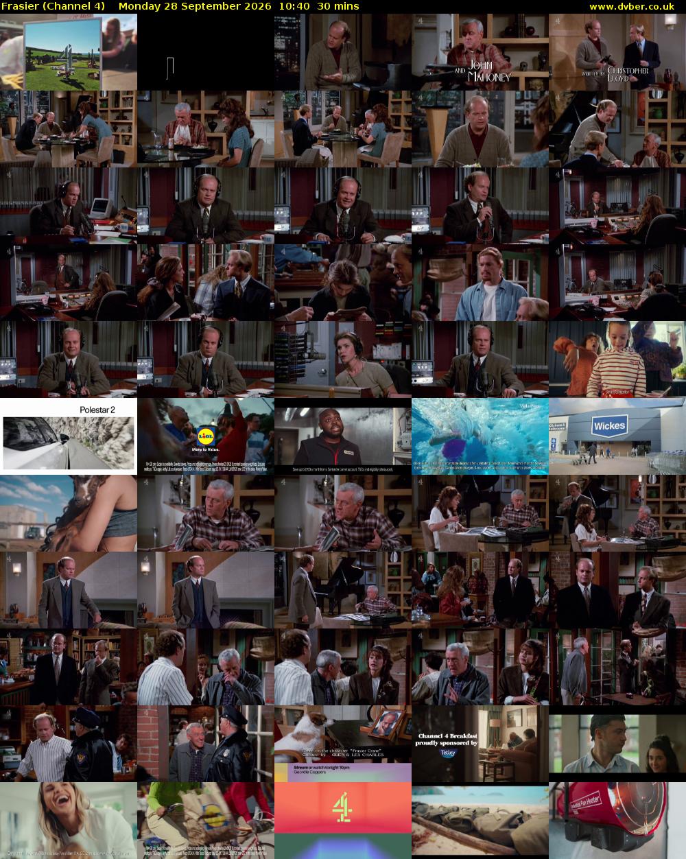 Frasier (Channel 4) Monday 28 September 2026 10:40 - 11:10