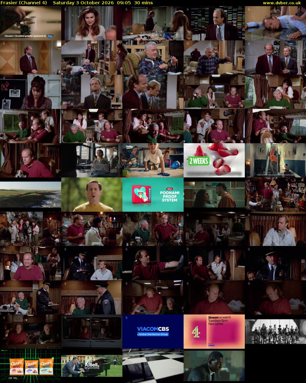 Frasier (Channel 4) Saturday 3 October 2026 09:05 - 09:35