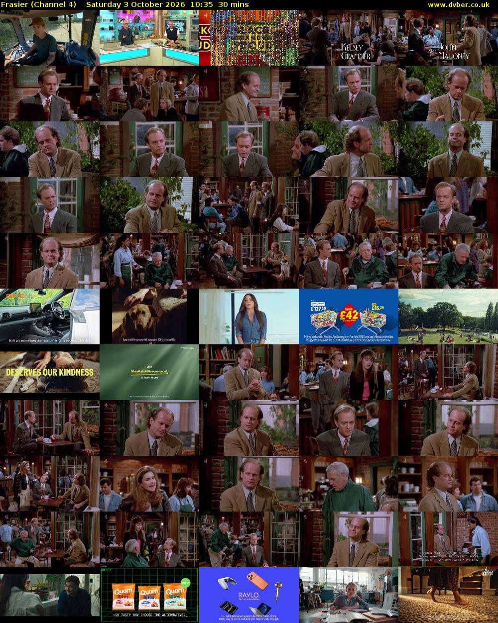 Frasier (Channel 4) Saturday 3 October 2026 10:35 - 11:05