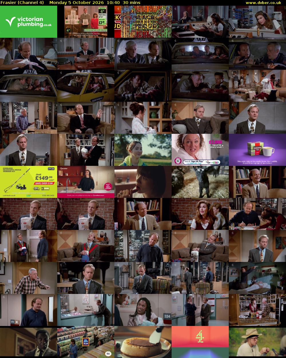 Frasier (Channel 4) Monday 5 October 2026 10:40 - 11:10