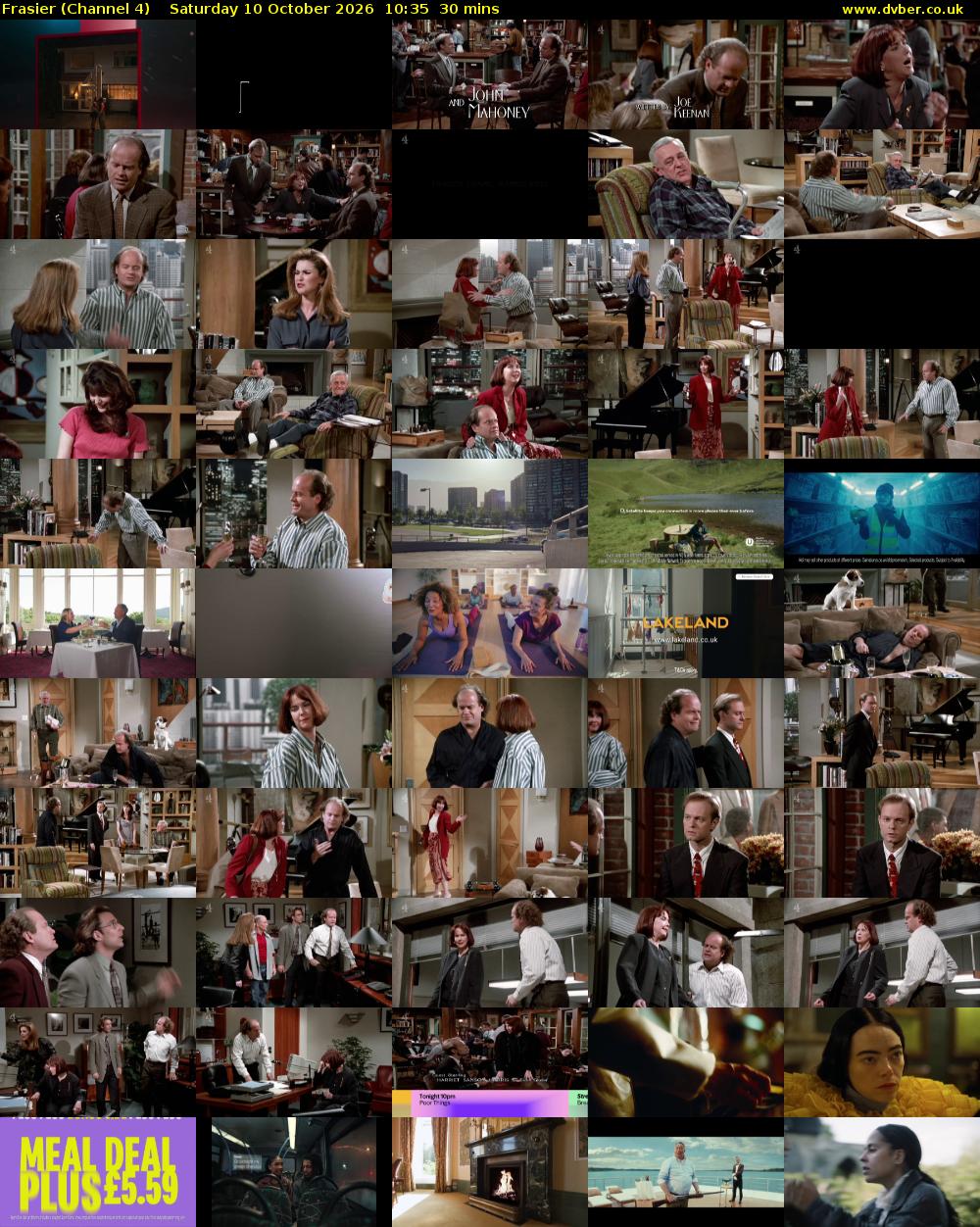 Frasier (Channel 4) Saturday 10 October 2026 10:35 - 11:05