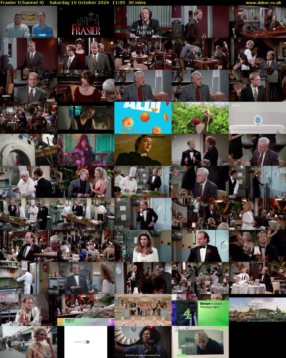 Frasier (Channel 4) Saturday 10 October 2026 11:05 - 11:35