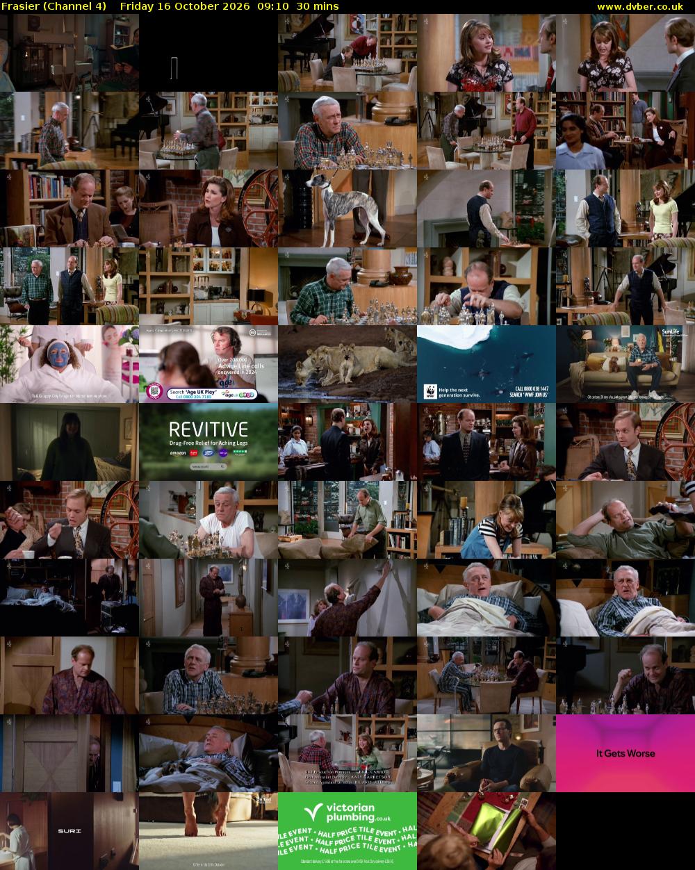 Frasier (Channel 4) Friday 16 October 2026 09:10 - 09:40