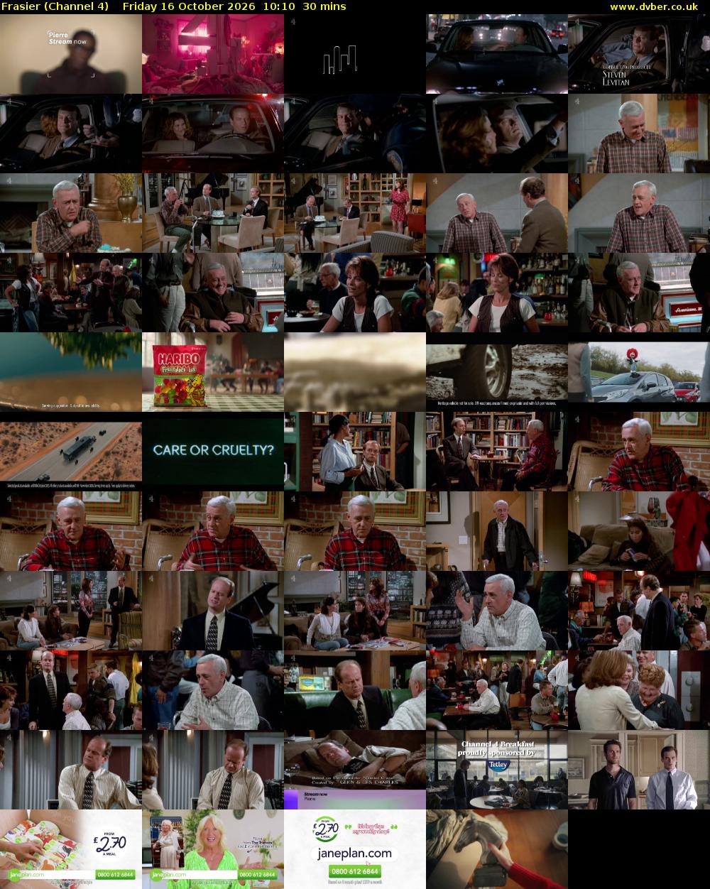 Frasier (Channel 4) Friday 16 October 2026 10:10 - 10:40