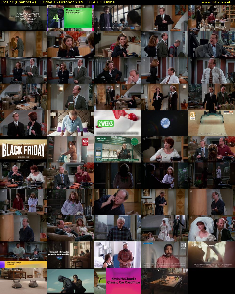 Frasier (Channel 4) Friday 16 October 2026 10:40 - 11:10