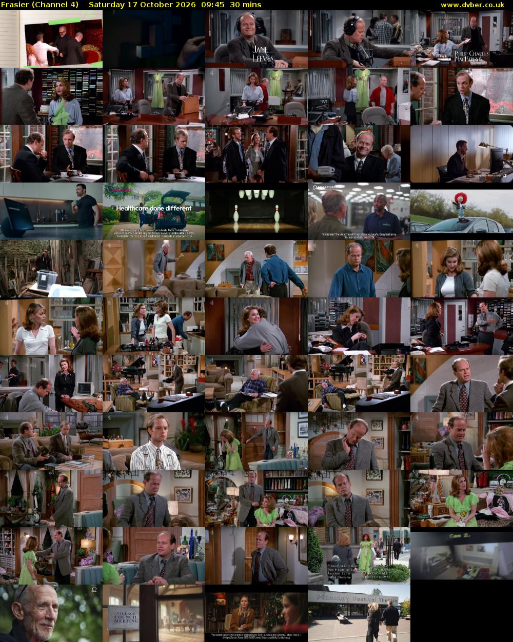 Frasier (Channel 4) Saturday 17 October 2026 09:45 - 10:15