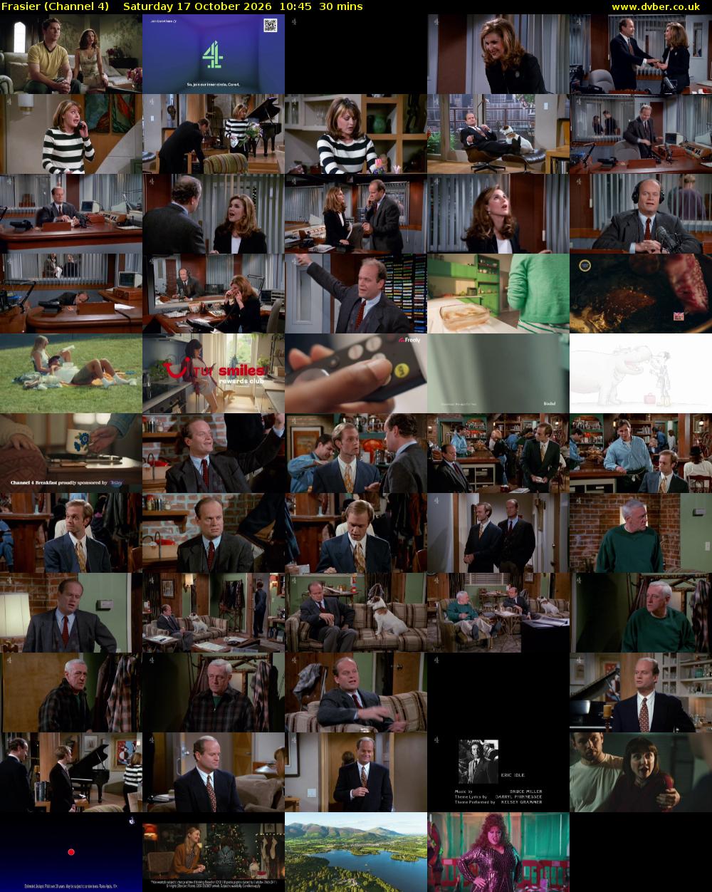 Frasier (Channel 4) Saturday 17 October 2026 10:45 - 11:15