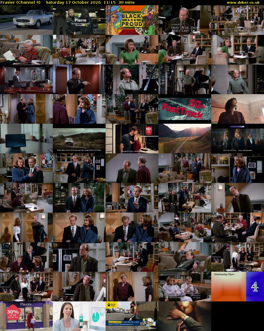Frasier (Channel 4) Saturday 17 October 2026 11:15 - 11:45