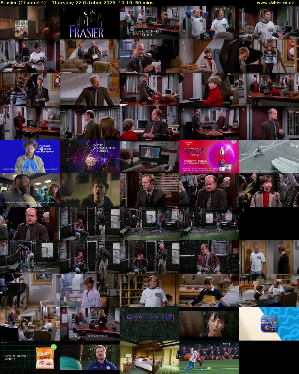 Frasier (Channel 4) Thursday 22 October 2026 10:10 - 10:40