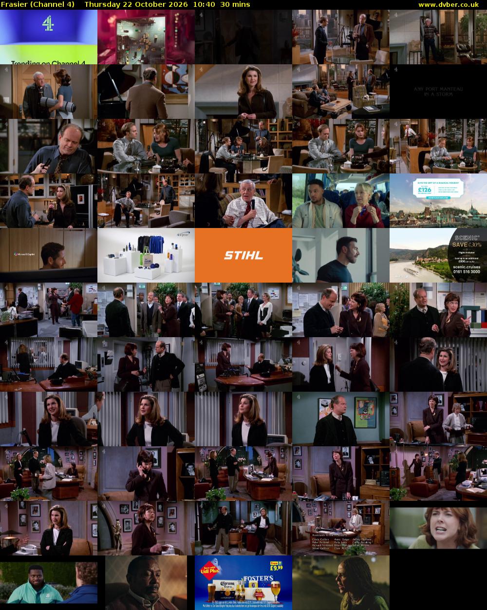 Frasier (Channel 4) Thursday 22 October 2026 10:40 - 11:10