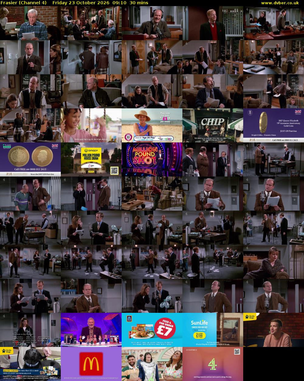 Frasier (Channel 4) Friday 23 October 2026 09:10 - 09:40