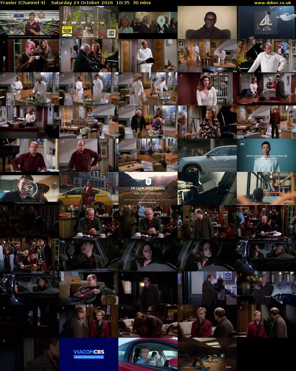 Frasier (Channel 4) Saturday 24 October 2026 10:35 - 11:05