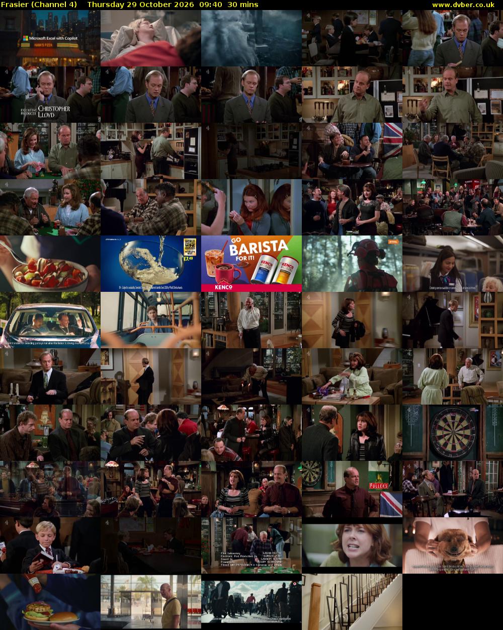 Frasier (Channel 4) Thursday 29 October 2026 09:40 - 10:10