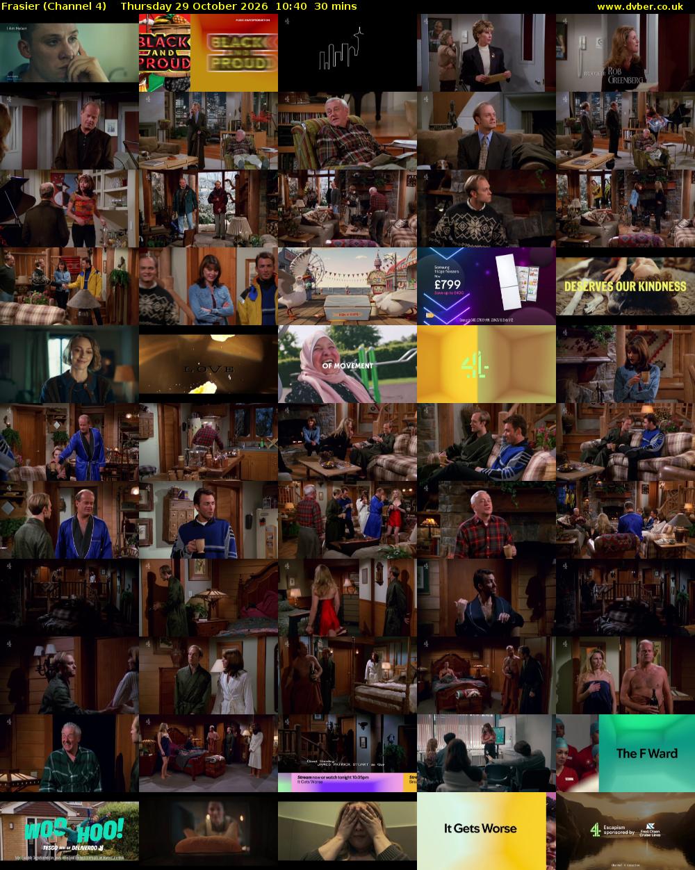 Frasier (Channel 4) Thursday 29 October 2026 10:40 - 11:10