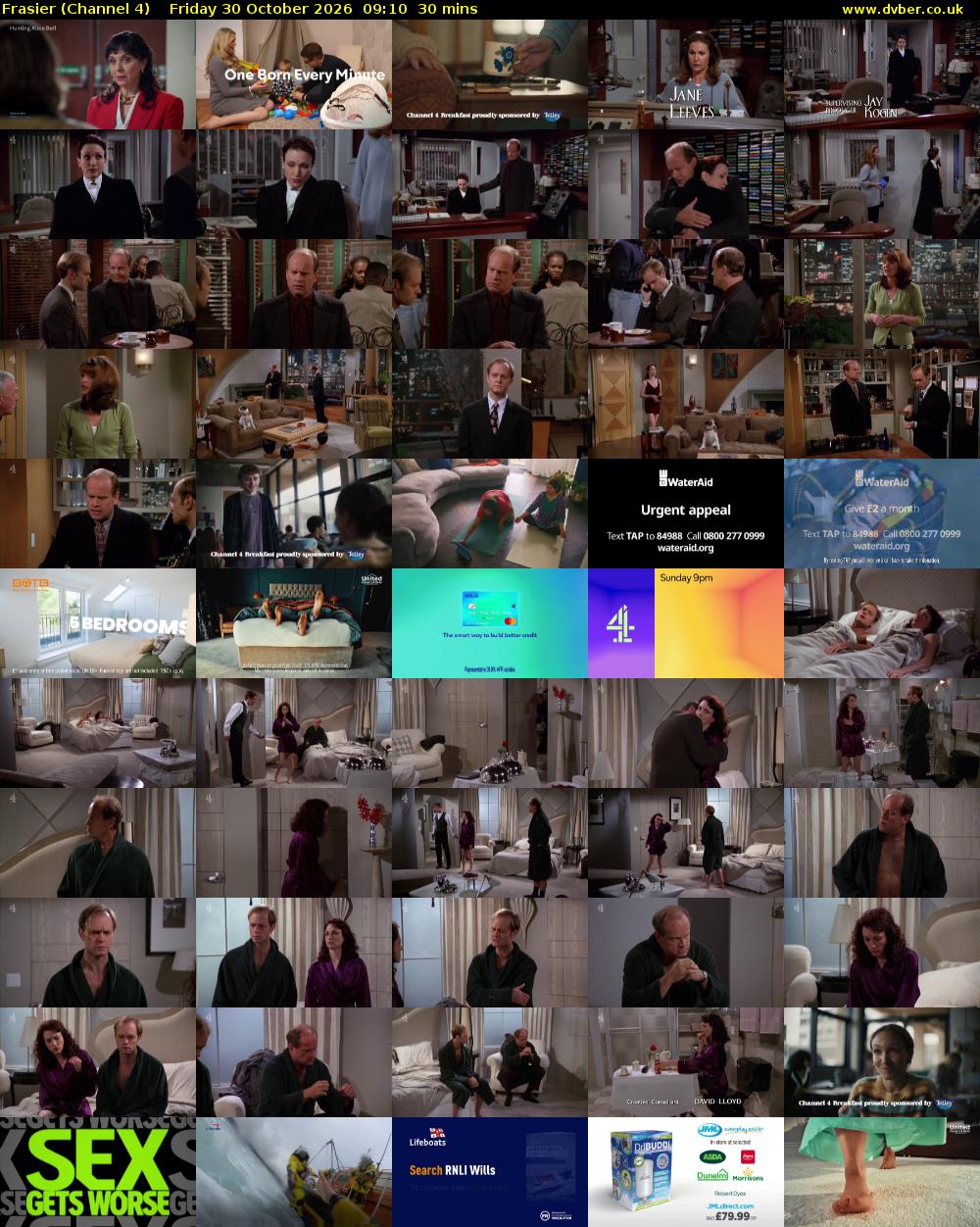 Frasier (Channel 4) Friday 30 October 2026 09:10 - 09:40