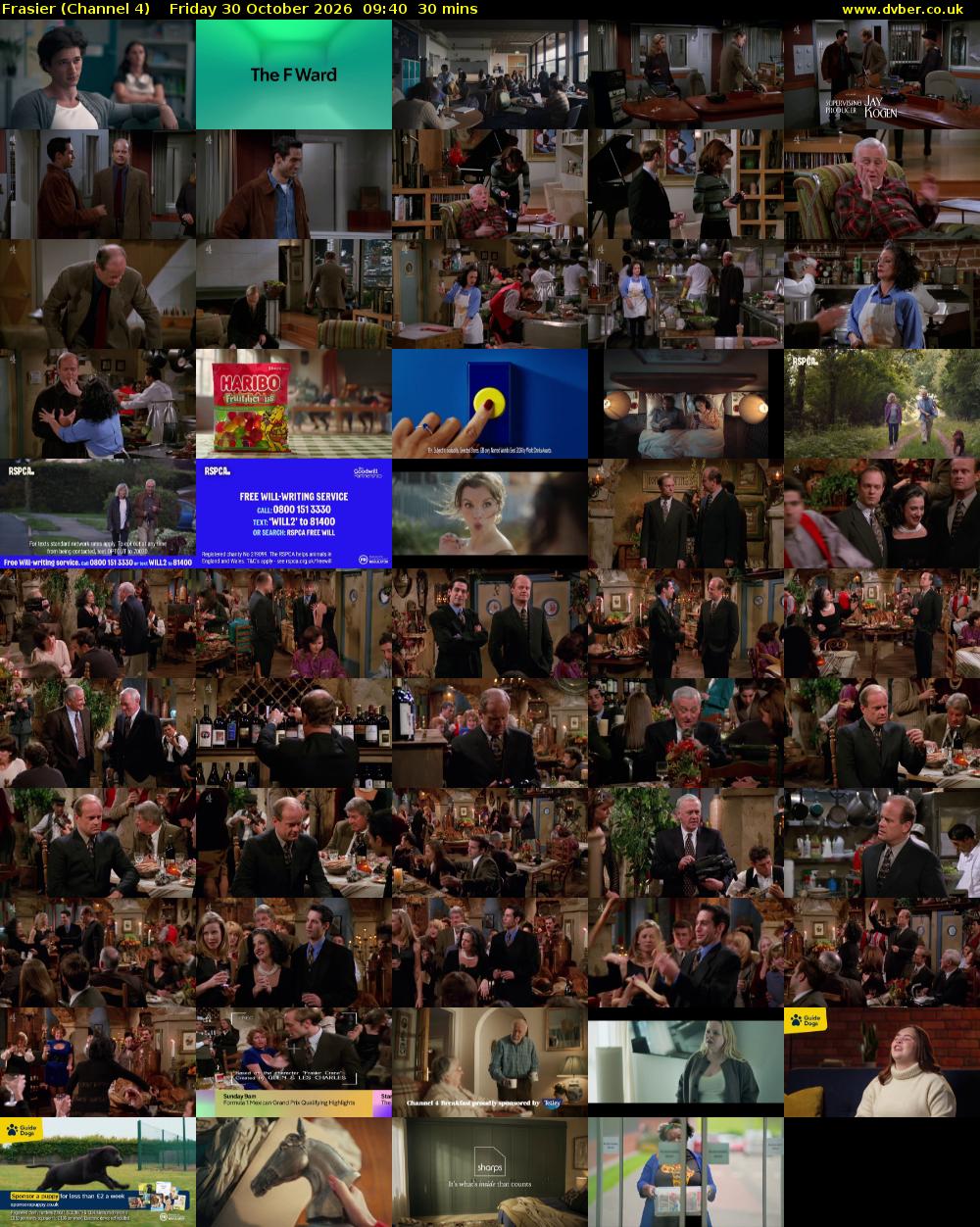 Frasier (Channel 4) Friday 30 October 2026 09:40 - 10:10