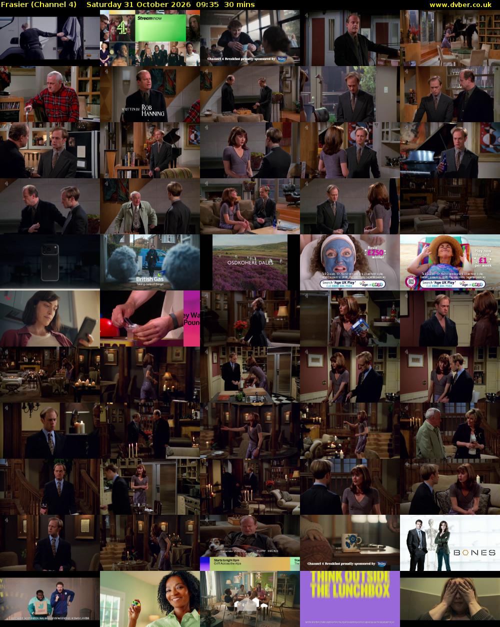 Frasier (Channel 4) Saturday 31 October 2026 09:35 - 10:05