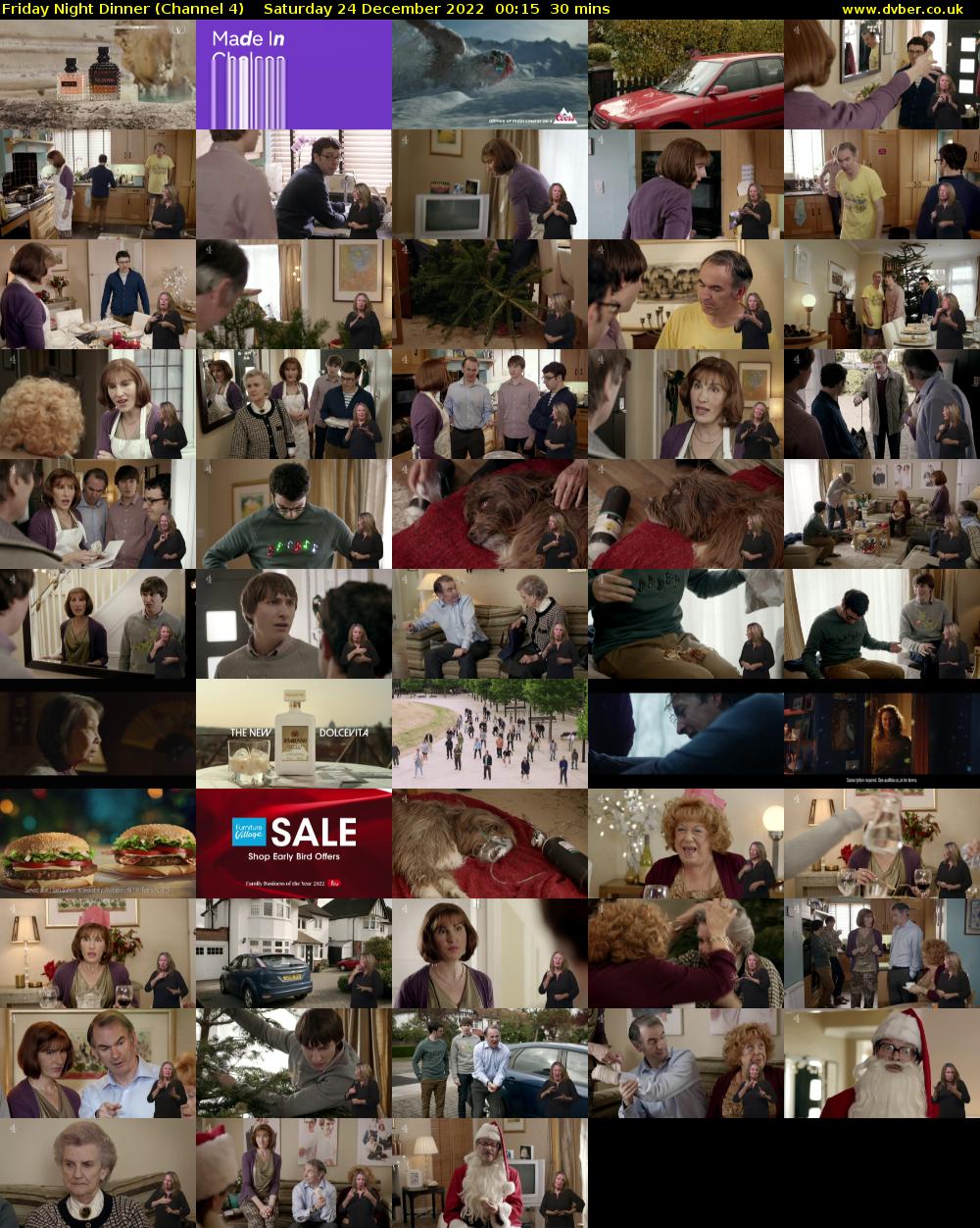 Friday Night Dinner (Channel 4) Saturday 24 December 2022 00:15 - 00:45