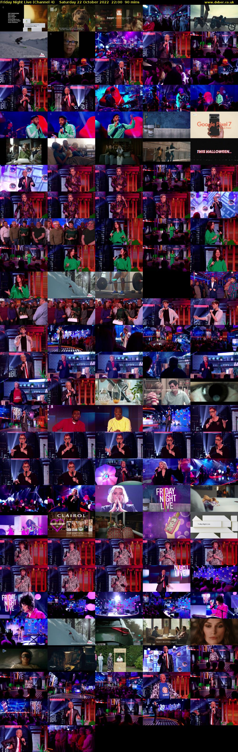 Friday Night Live (Channel 4) Saturday 22 October 2022 22:00 - 23:30