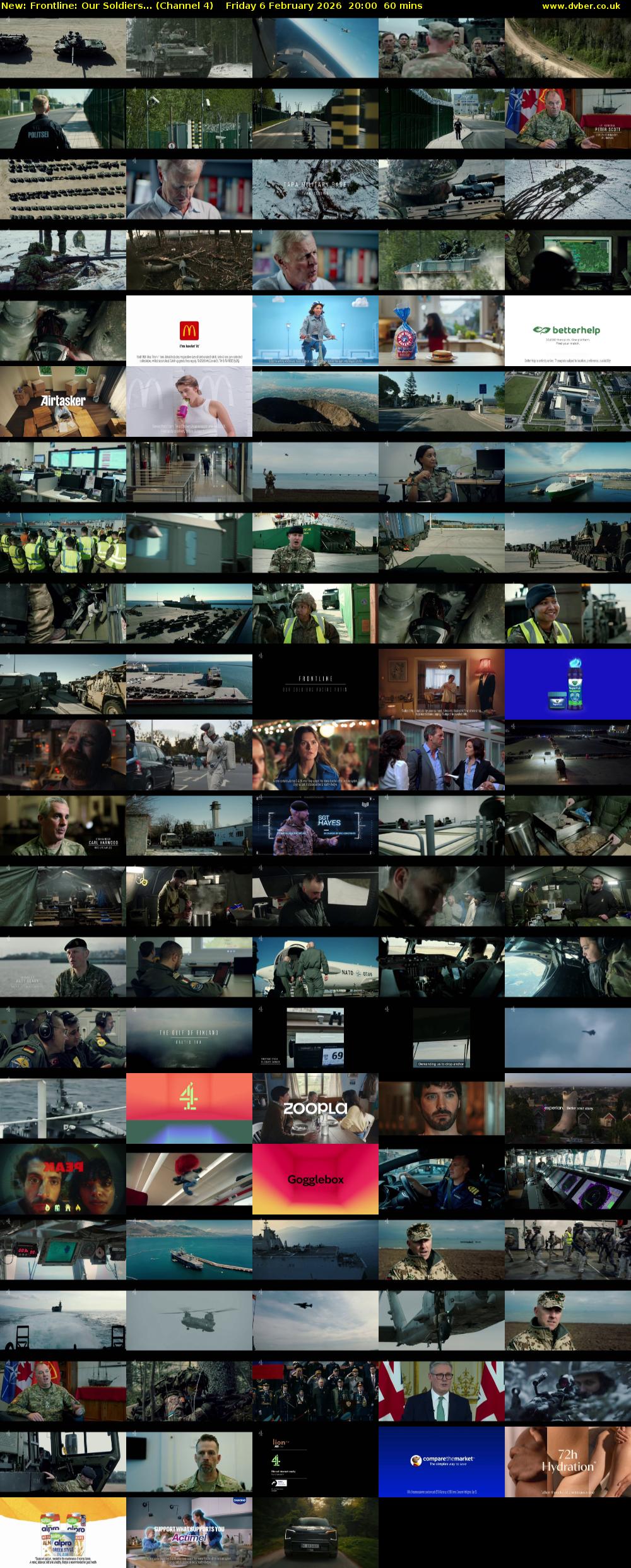 Frontline: Our Soldiers... (Channel 4) Friday 6 February 2026 20:00 - 21:00