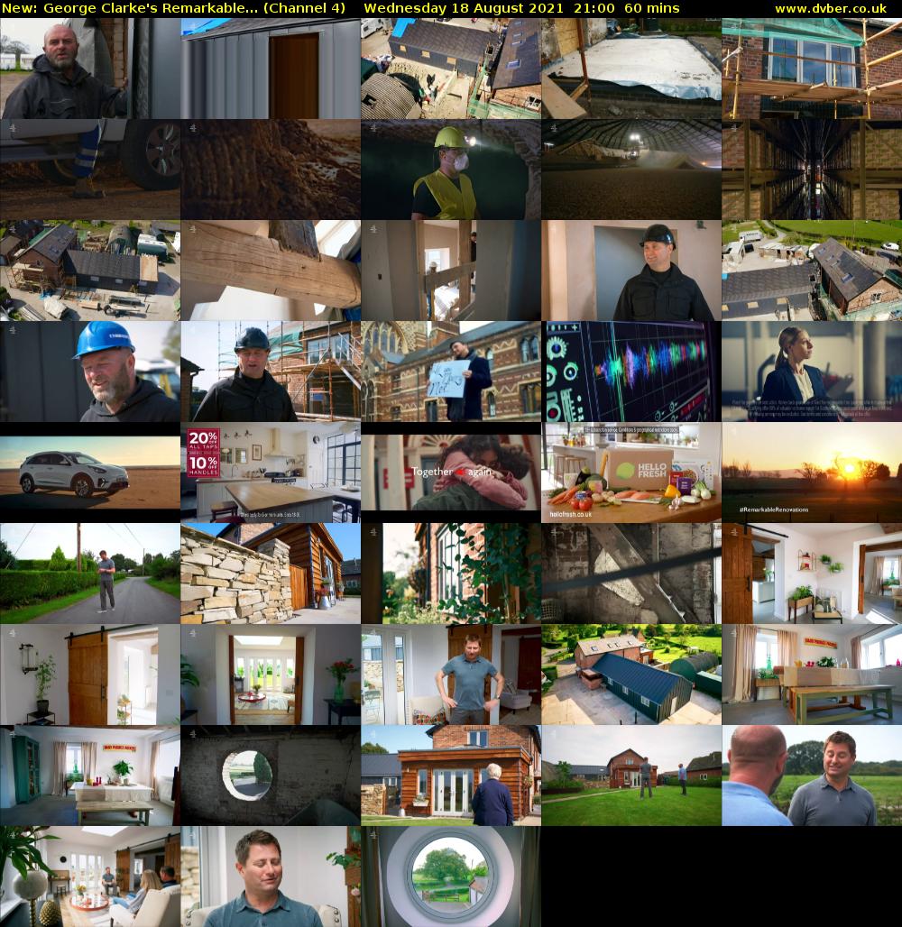 George Clarke's Remarkable... (Channel 4) Wednesday 18 August 2021 21:00 - 22:00