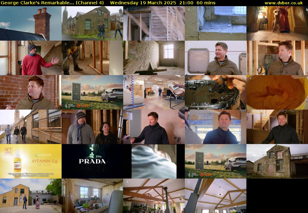 George Clarke's Remarkable... (Channel 4) Wednesday 19 March 2025 21:00 - 22:00