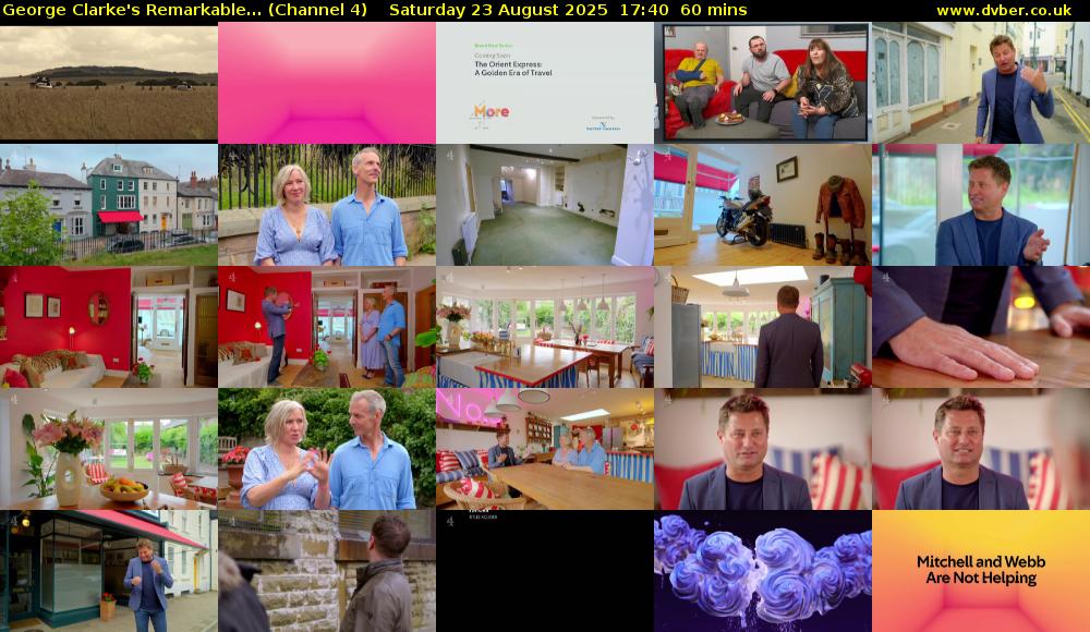 George Clarke's Remarkable... (Channel 4) Saturday 23 August 2025 17:40 - 18:40