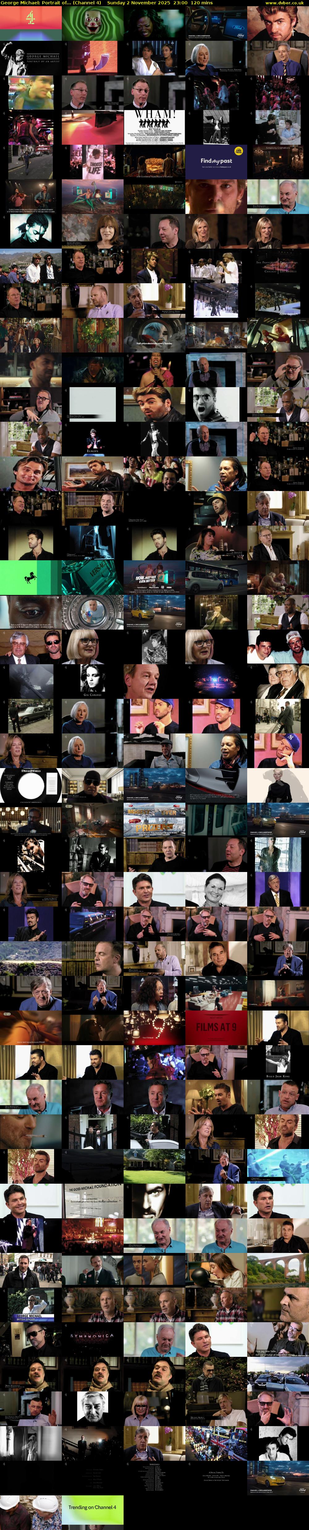 George Michael: Portrait of... (Channel 4) Sunday 2 November 2025 23:00 - 01:00