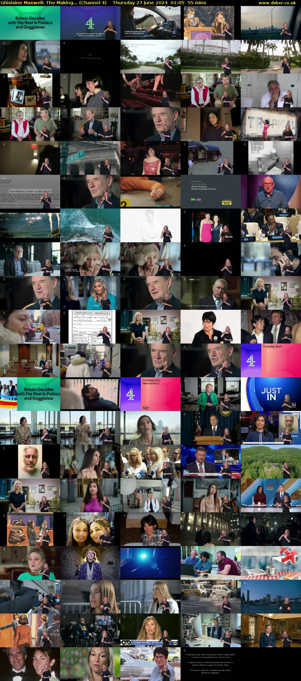 Ghislaine Maxwell: The Making... (Channel 4) Thursday 27 June 2024 01:05 - 02:00