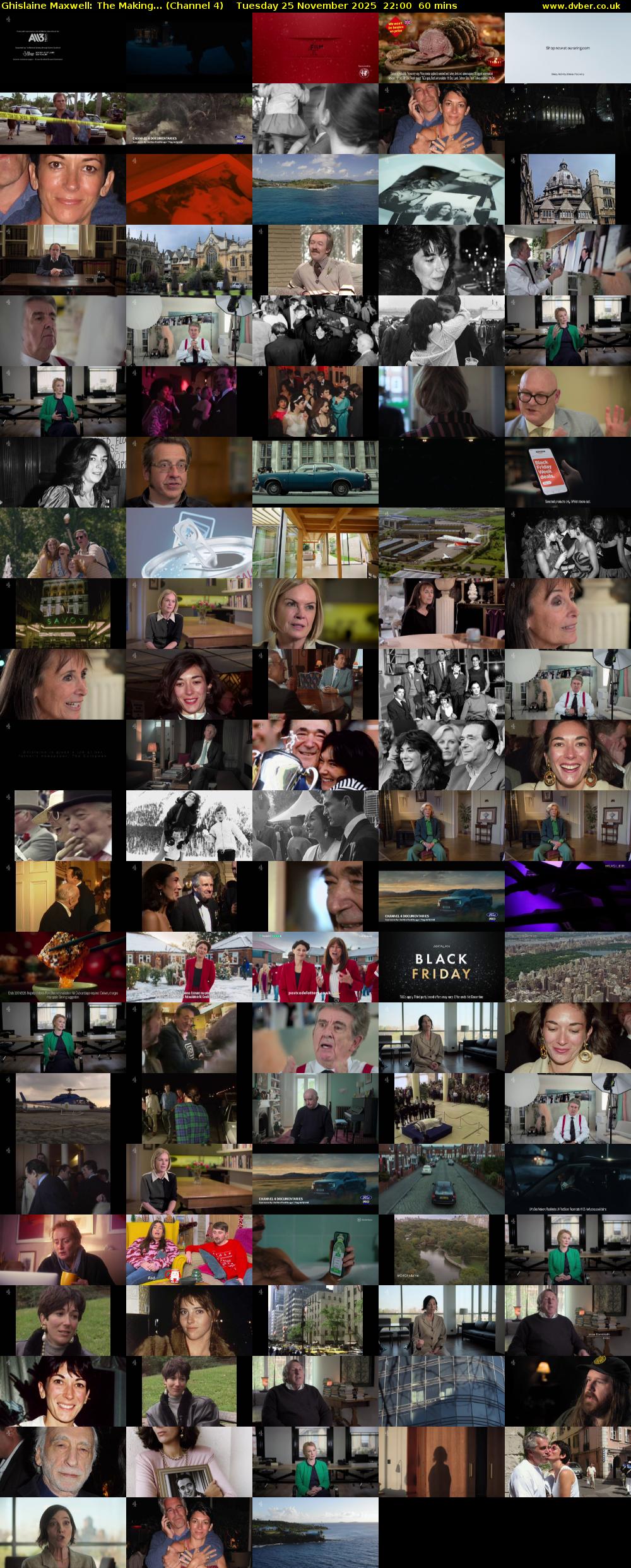Ghislaine Maxwell: The Making... (Channel 4) Tuesday 25 November 2025 22:00 - 23:00