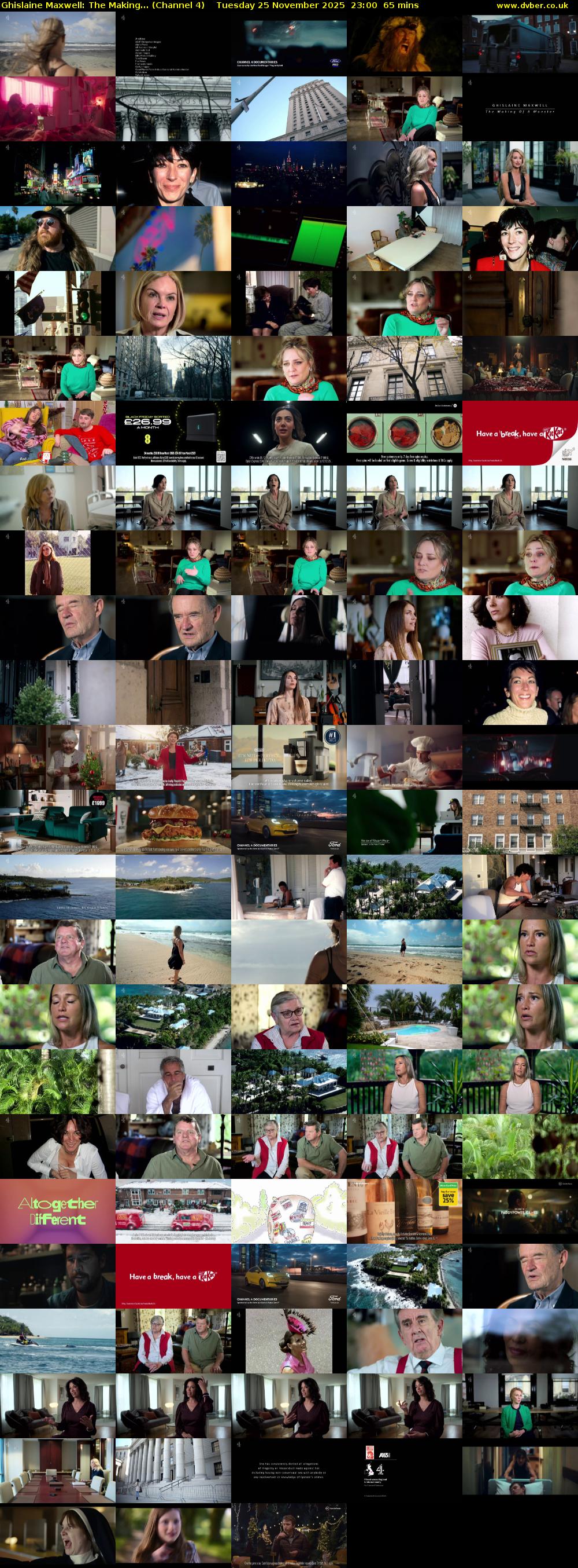 Ghislaine Maxwell: The Making... (Channel 4) Tuesday 25 November 2025 23:00 - 00:05