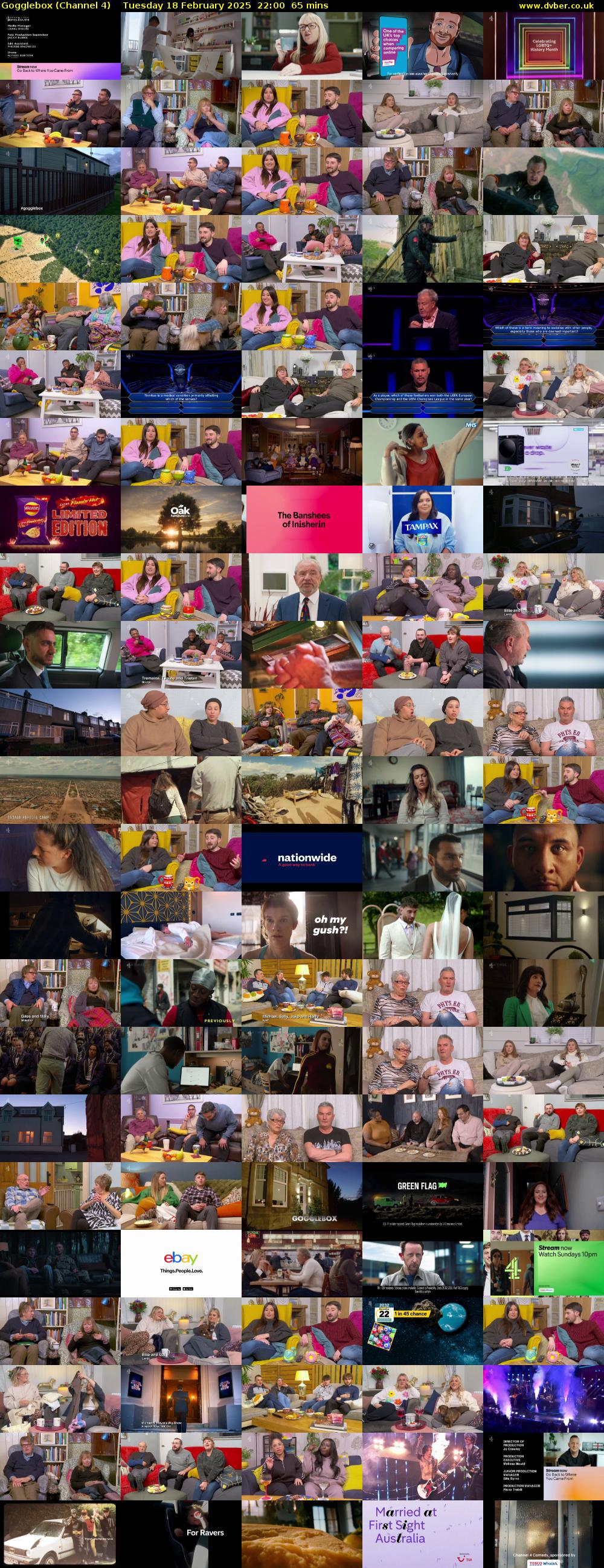 Gogglebox (Channel 4) Tuesday 18 February 2025 22:00 - 23:05