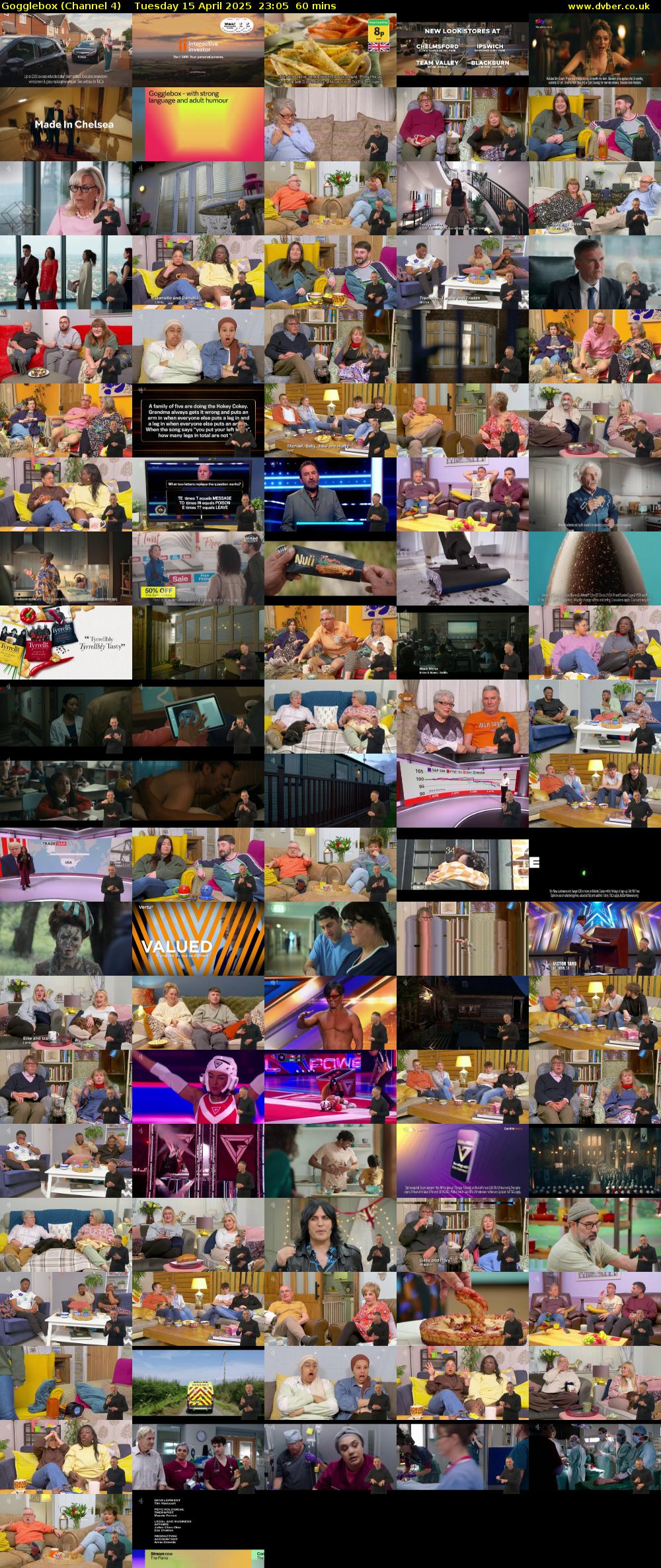 Gogglebox (Channel 4) Tuesday 15 April 2025 23:05 - 00:05