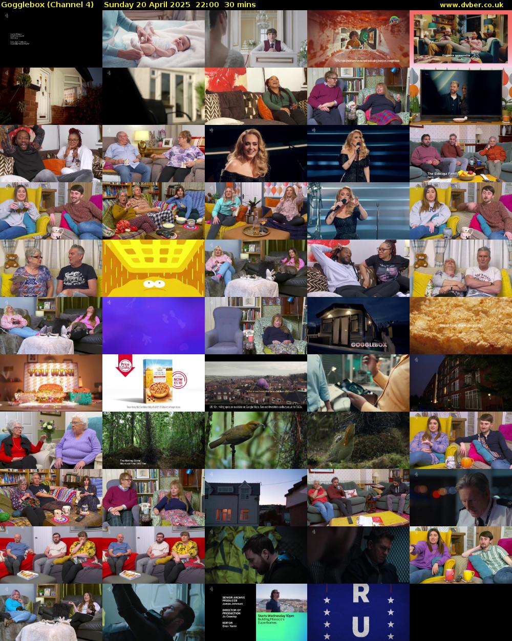 Gogglebox (Channel 4) Sunday 20 April 2025 22:00 - 22:30