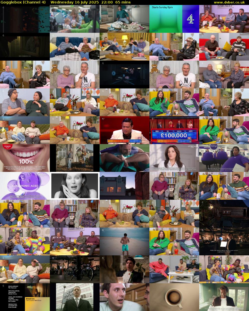 Gogglebox (Channel 4) Wednesday 16 July 2025 22:00 - 23:05