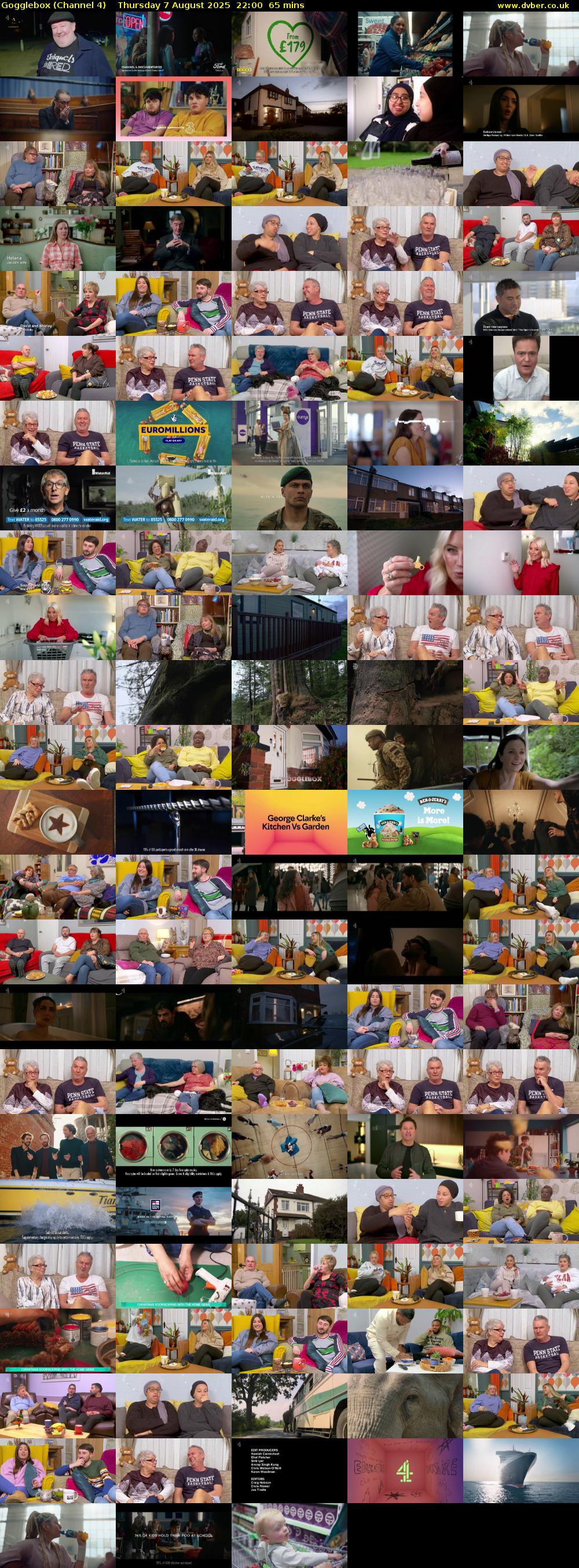 Gogglebox (Channel 4) Thursday 7 August 2025 22:00 - 23:05