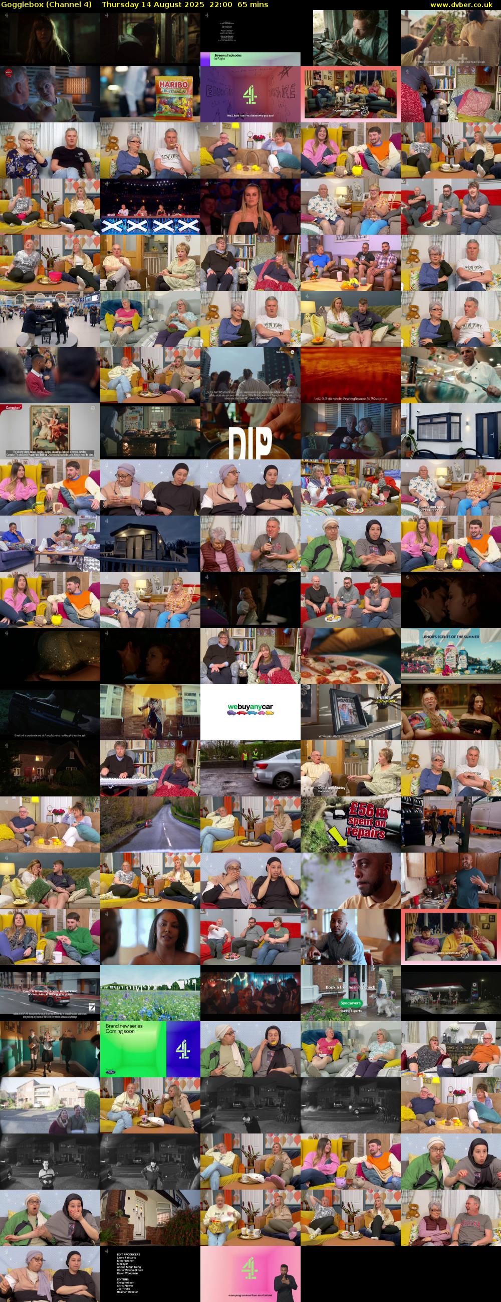 Gogglebox (Channel 4) Thursday 14 August 2025 22:00 - 23:05